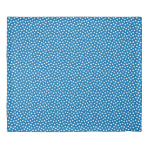 French Blue Watercolor Dots King Duvet