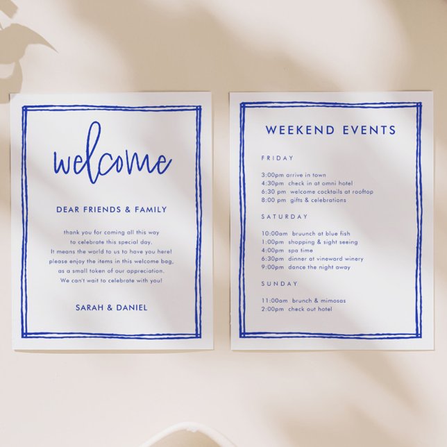 French Blue Welcome Letter Timeline Itinerary (Creator Uploaded)