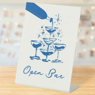 French Blue Whimsical Camera Photo Booth Pedestal Sign