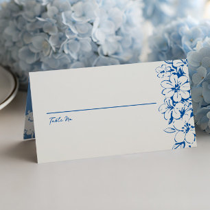 French Blue Whimsical Countryside Chateaux Wedding Place Card