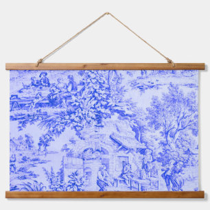 French Blue White Toile Chinoiserie Rustic Style Hanging Tapestry