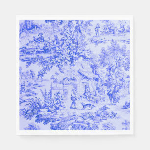 French Blue White Toile Chinoiserie Rustic Style Napkins