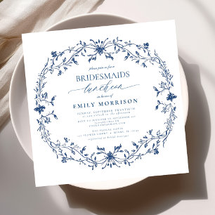 French Blue & White Victorian Bridal Luncheon Invitation