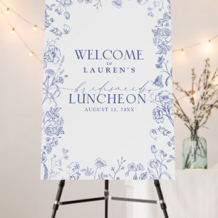 French Blue White Victorian Bridal LuncheonWelcome Foam Board