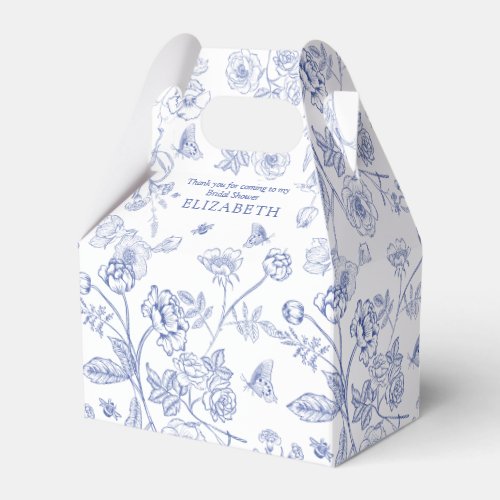 French Blue  White Victorian Bridal Shower Favor Boxes