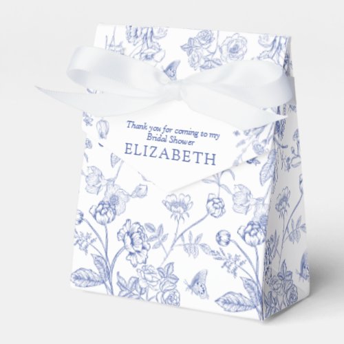 French Blue  White Victorian Bridal Shower Favor Boxes