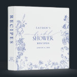French Blue & White Victorian Bridal Shower Recipe 3 Ring Binder<br><div class="desc">Welcome to your happily ever after! This French Blue & White Victorian Bridal Shower Recipe 3 ring binder is a great way to start off your forever. With a refreshing mix of traditional and modern style, you can be sure this will set the perfect tone for your wedding. The classic...</div>