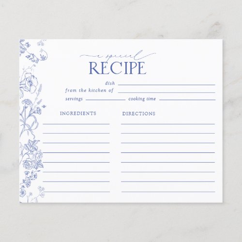 French Blue  White Victorian Floral Bridal Recipe