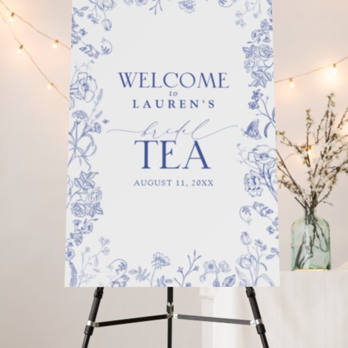 French Blue  White Victorian Welcome Bridal Tea Foam Board