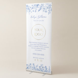 French blue wildflowers retractable banner