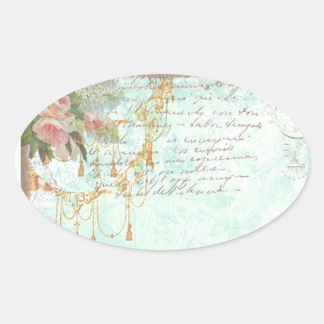 French Bluebird & Tassels Tags Stickers (Front)
