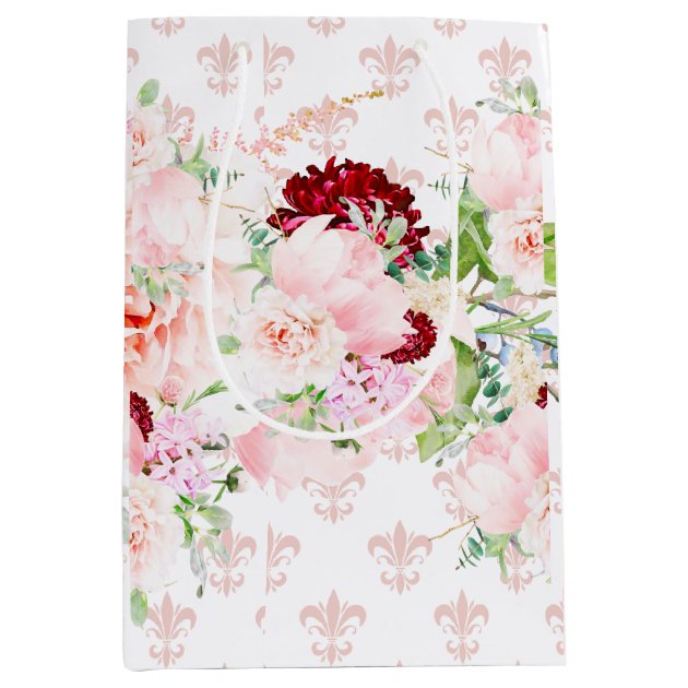 Pink blush sales flower gift bag