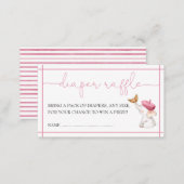 French Bonjour Bebe Pink Girl Diaper Raffle  Enclosure Card (Front/Back)
