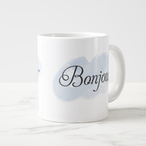 French Bonjour Large Coffee Mug