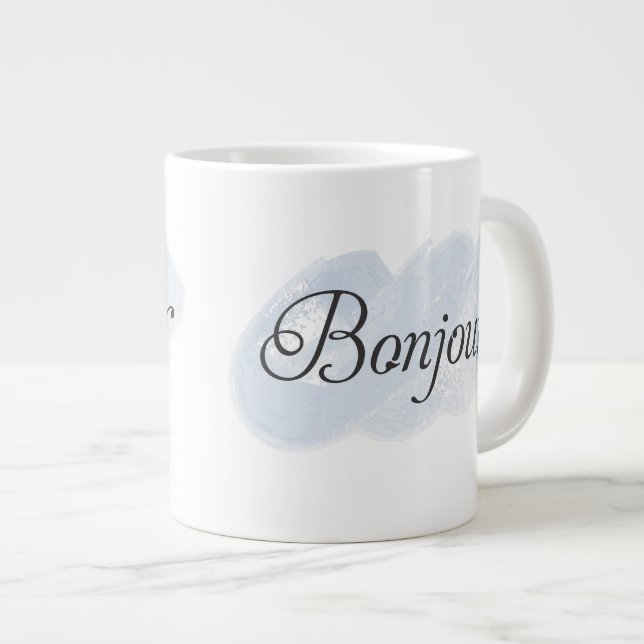 French Bonjour Large Coffee Mug (Front Right)