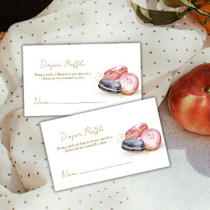 French Bonjour Macarons Diaper Raffle Baby Shower  Enclosure Card