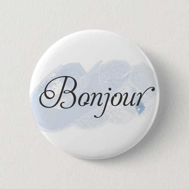 French Bonjour Pinback Button (Front)