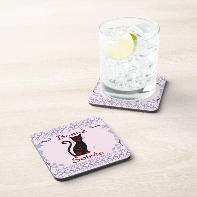 French:Bonne Soiree Beverage Coaster (Right Side)