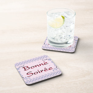 French:Bonne Soiree Beverage Coaster