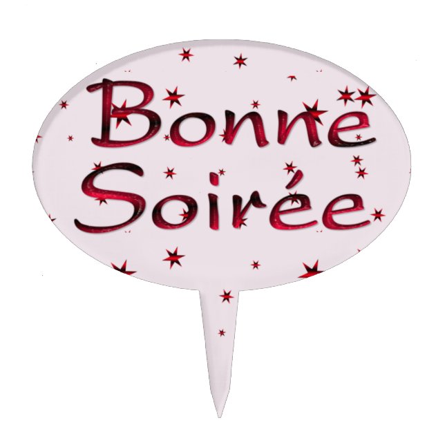 French:Bonne Soiree Cake Topper (Front)