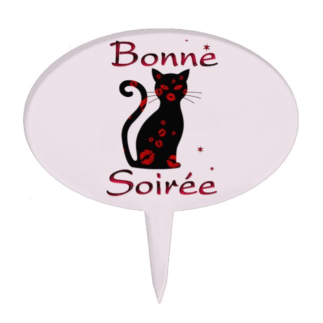 French:Bonne Soiree Cake Topper (Front)