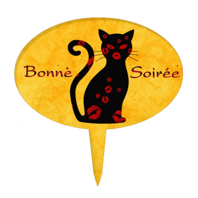 French:Bonne Soiree Cake Topper (Front)