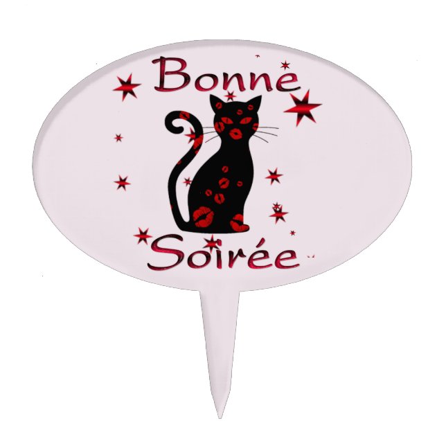 French:Bonne Soiree Cake Topper (Front)