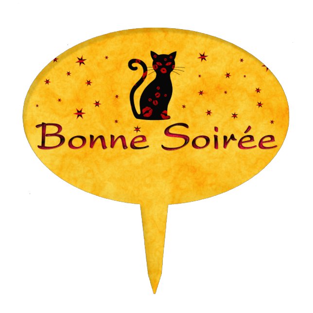 French:Bonne Soiree Cake Topper (Front)