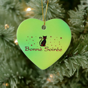 French:Bonne Soiree Ceramic Ornament