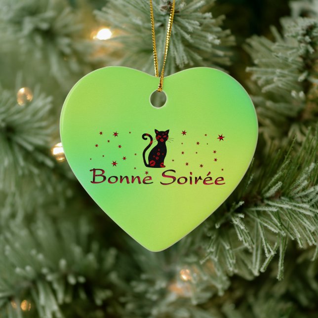 French:Bonne Soiree Ceramic Ornament (Tree)