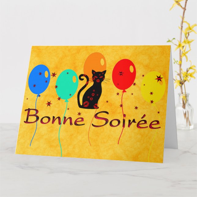 French:Bonne Soiree Greeting Card (Yellow Flower)