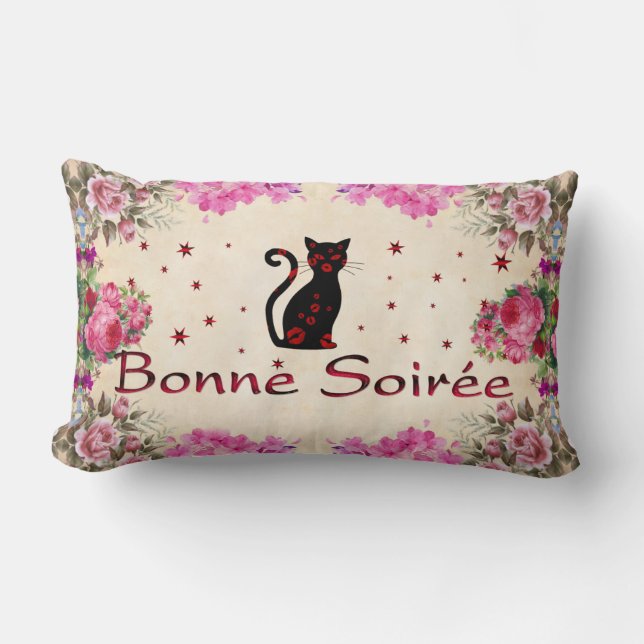 French:Bonne Soiree Lumbar Pillow (Front)