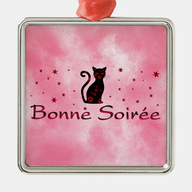 French:Bonne Soiree Metal Ornament (Front)