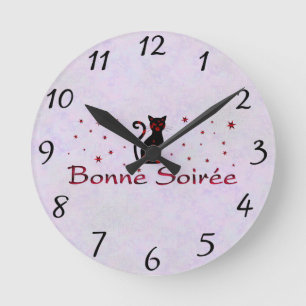 French:Bonne Soiree Round Clock