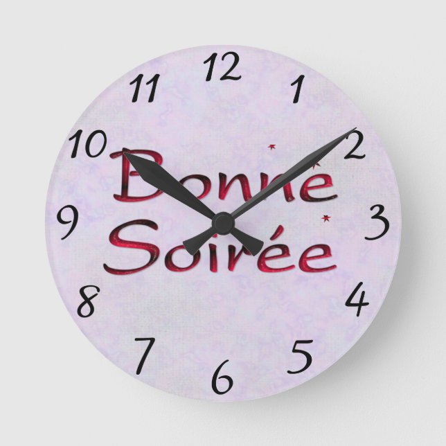 French:Bonne Soiree Round Clock (Front)