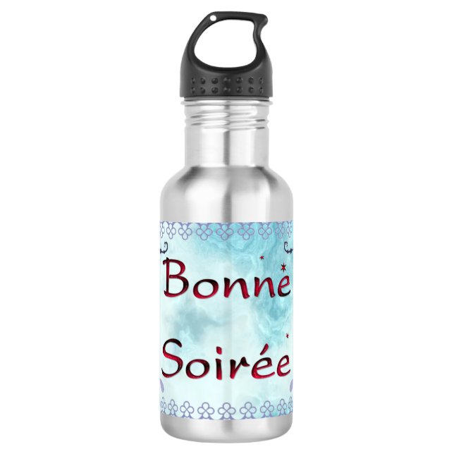 French:Bonne Soiree Water Bottle (Front)
