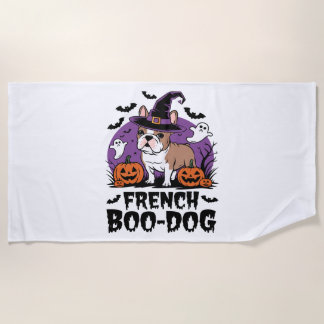 French Boo Dog – the Spookiest Pup Beach Towel
