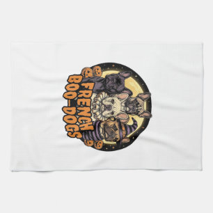 French Boo-Dogs Halloween French Bulldog Design_1 Kitchen Towel