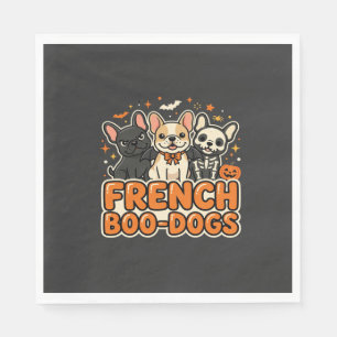 French Boo Dogs Halloween French Bulldog Design_1 Napkins
