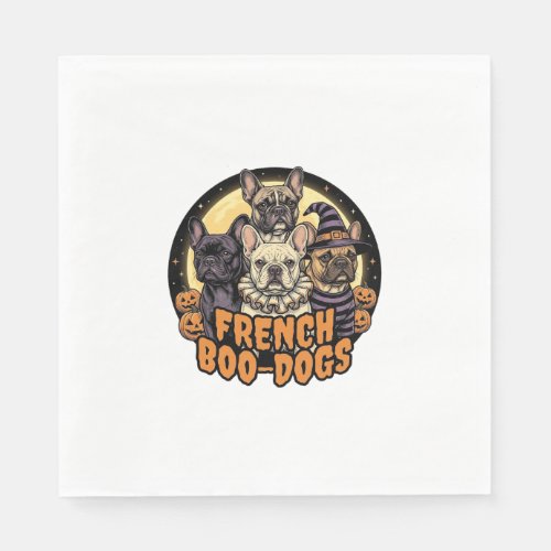French Boo-Dogs Halloween French Bulldog Design_1 Napkins