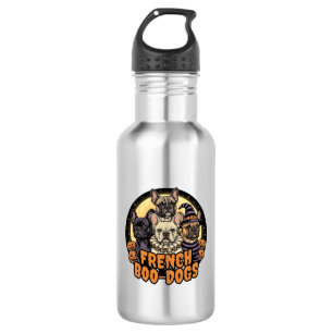 French Boo-Dogs Halloween French Bulldog Design_1 Stainless Steel Water Bottle