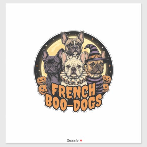 French Boo-Dogs Halloween French Bulldog Design_1 Sticker