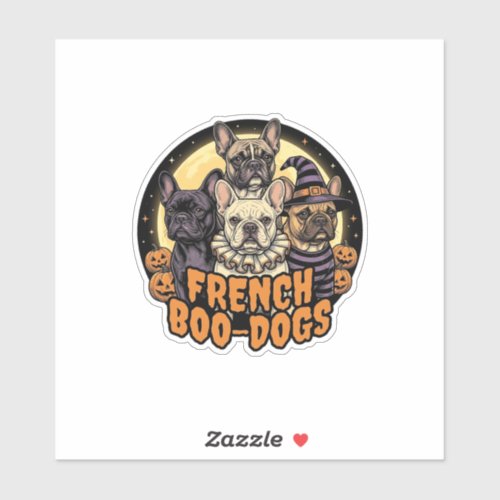 French Boo-Dogs Halloween French Bulldog Design_1 Sticker