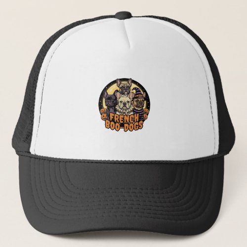French Boo-Dogs Halloween French Bulldog Design_1 Trucker Hat