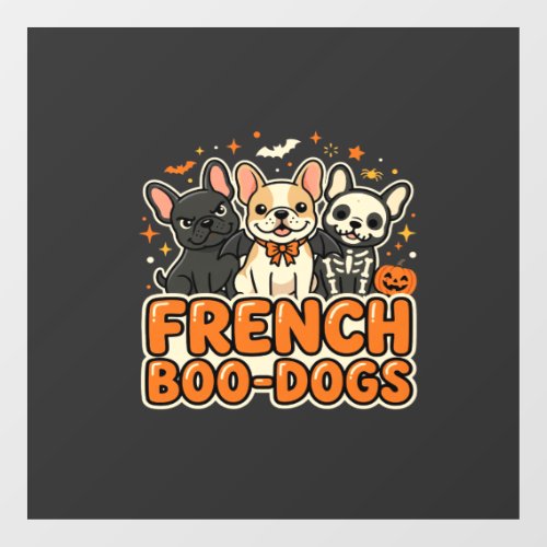 French Boo Dogs Halloween French Bulldog Design_1 Window Cling