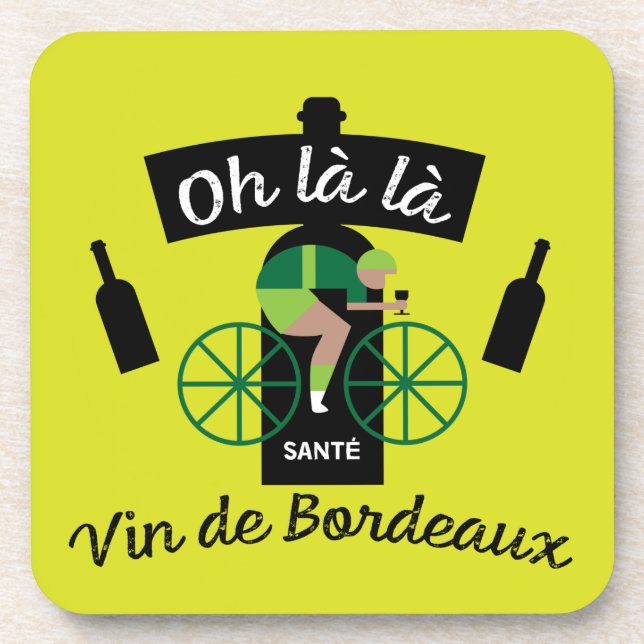 French Bordeaux Wine Beverage Coaster (Front)