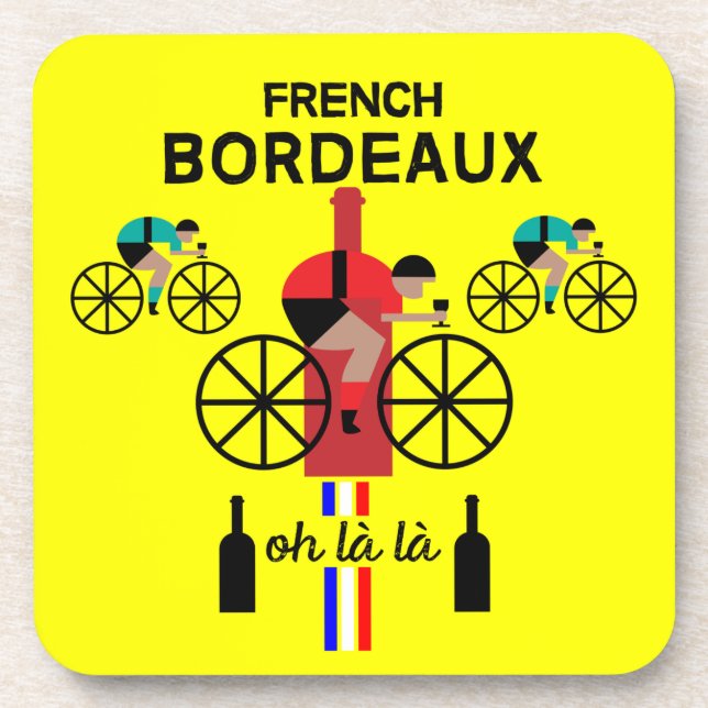 French Bordeaux Wine Beverage Coaster (Front)