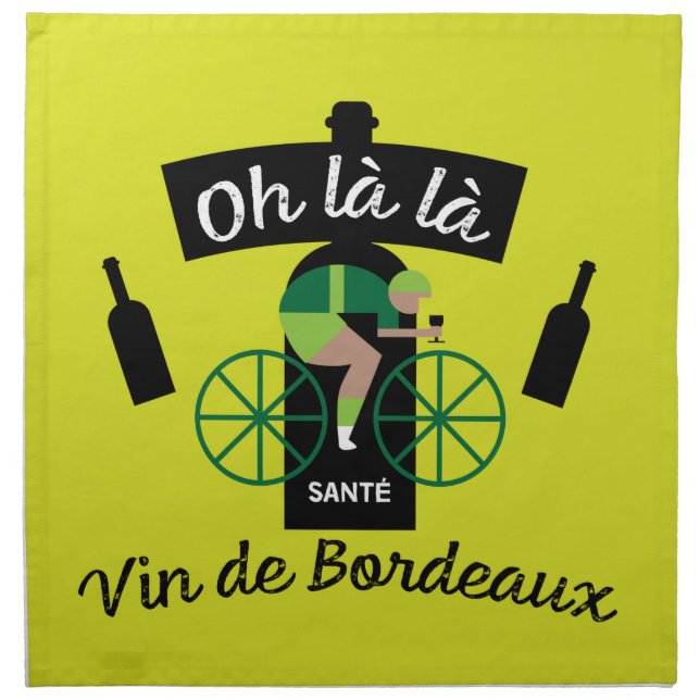 French Bordeaux Wine Cloth Napkin (Front)