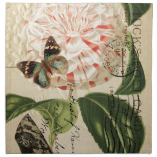 french botanical floral shoe lover fashionista cloth napkin