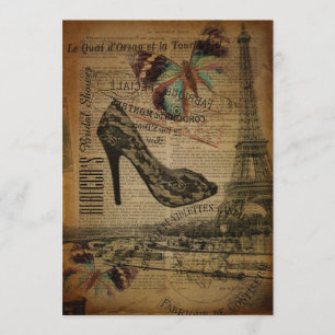 french botanical paris stilettos invitation